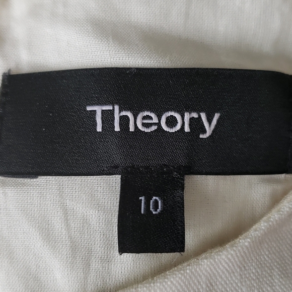 NWOT - Theory sleeveless dress linen print shift - Picture 6 of 11
